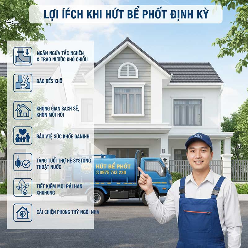 Lợi ích khi hút bể phốt định kỳ