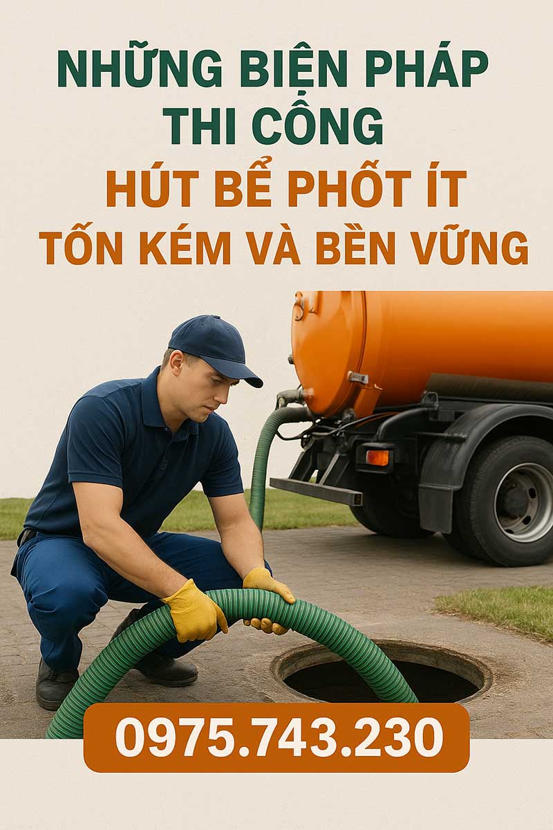 Các biện pháp thi công hút bể phốt hiệu quả và tiết kiệm