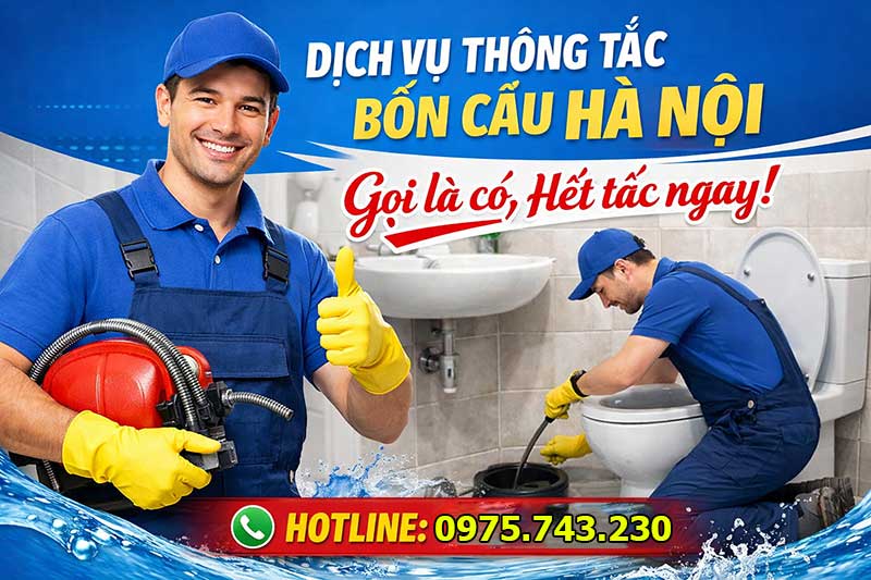 Dịch vụ thông tắc bồn cầu Hà Nội: Gọi là có, hết tắc ngay!